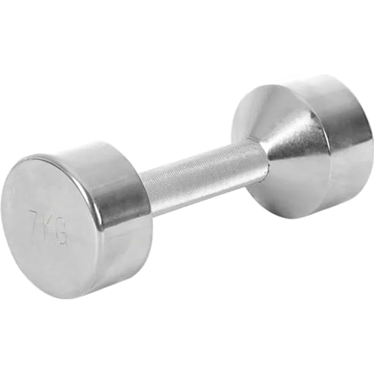 Sport-Tec Chromhantel 7 kg, massive Fausthantel aus verchromtem Stahl mit angerautem Griff – Bild 1