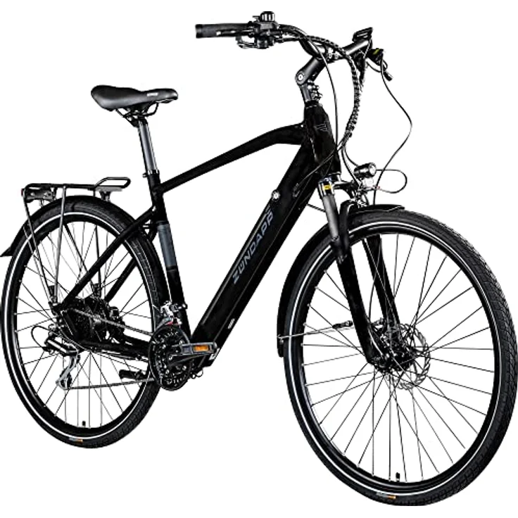 ZÜNDAPP Ebike Herren 28 Zoll Trekkingfahrrad | E Bike 24 Gänge 160-185 cm Elektro Fahrrad mit hydraulischen Scheibenbremsen | Z810 (grau/schwarz, 52 cm) – Bild 1