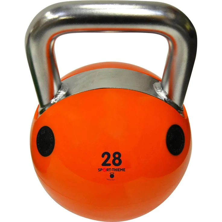 Trial Kettlebell Soft, 28 kg mit Gummierung, orange, für Indoor-Krafttraining