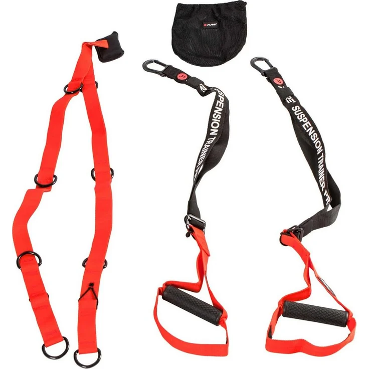 Pure 2 Improve Schlingentrainer PRO, multifunktionaler Suspension Trainer mit Tragebeutel und gepolsterten Fußschlingen