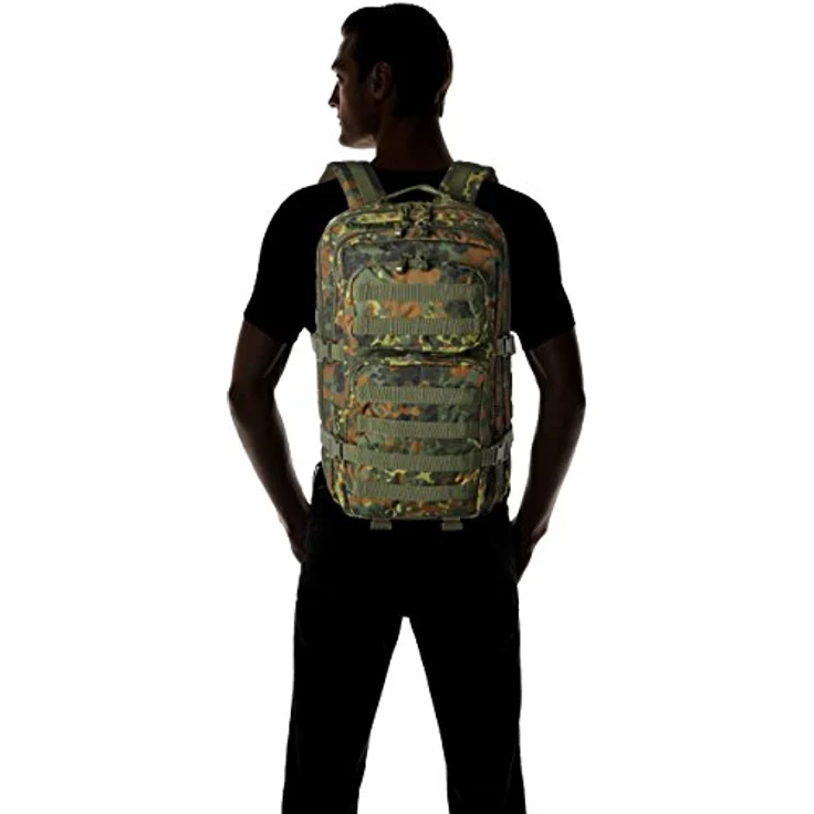 Mil-Tec US Assault Pack Backpack L, 36L, Flecktarn, wasserabweisend, ergonomisches Tragesystem, MOLLE-Kompatibel – Bild 2