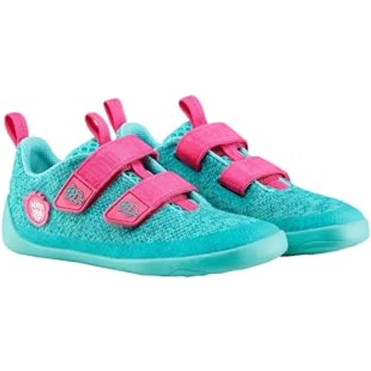 Affenzahn Kid's Barfussschuh Knit Happy, Unisex Kletterschuhe aus recyceltem Polyester mit Klettverschluss, Grün – Bild 2