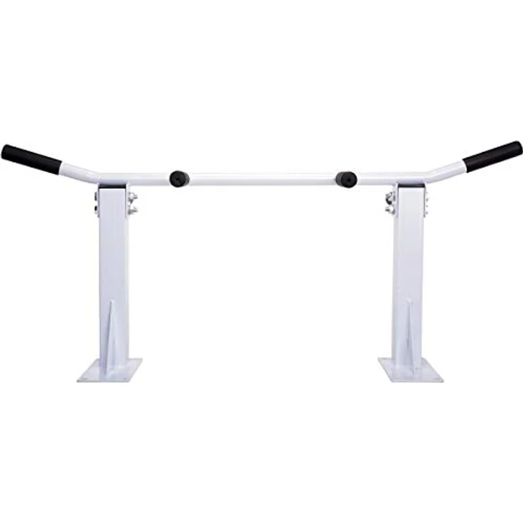 MOVIT® Profi Klimmzugstange zur Deckenmontage, bis 350 kg, 6x rutschfeste Griffe, 2x Ösen für Zubehör, schadstoffgeprüft, Weiß, Türreck Reckstange Pull up bar - Preisvergleich – Bild 3