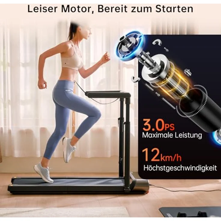 WalkingPad R3 Hybrid+, Laufband Klappbares für Zuhause 1-12km/h, Fernbedienung und LED-Anzeige, APP & Tablet Holder, Ultra-LEISER mit Doppelter Stoßdämpfung, Apple Watch Verbindung, Keine Montage - WALKINGPAD – Bild 6