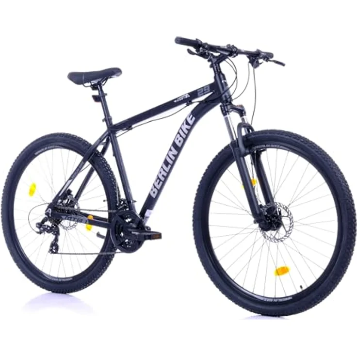 Berlin Bike MTB1 Mountainbike, 29 Zoll, 46 cm Rahmenhöhe, hydraulische Scheibenbremsen, Shimano-Set, Schwarz-Silber – Bild 2
