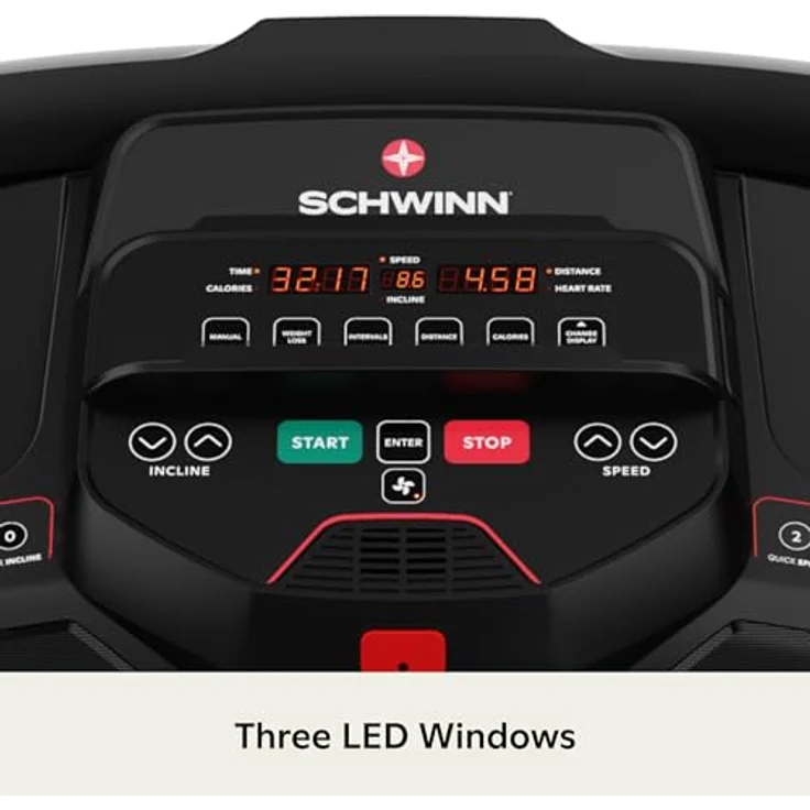 Schwinn Fitness SFT4.1, elektrisches klappbares Laufband mit 18 km/h, 10% Steigung, 140 × 50 cm Lauffläche, Bluetooth FTMS, SoftDrop, leise, inkl. 2 Monate JRNY gratis – Bild 4