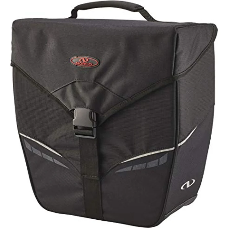 NORCO Fahrradtasche Norco Orlando, Kinderfahrradtasche aus robustem Nylongewebe, mit reflektierenden Applikationen und großem Hauptfach, schwarz – Bild 2