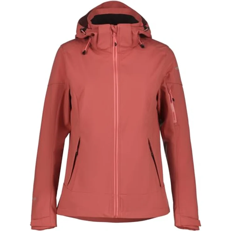 Icepeak ICEPEAK BATHGATE, Damen Softshelljacke in rot mit warmem, leichtem Thermal-Material und praktischen Reißverschlusstaschen – Bild 1