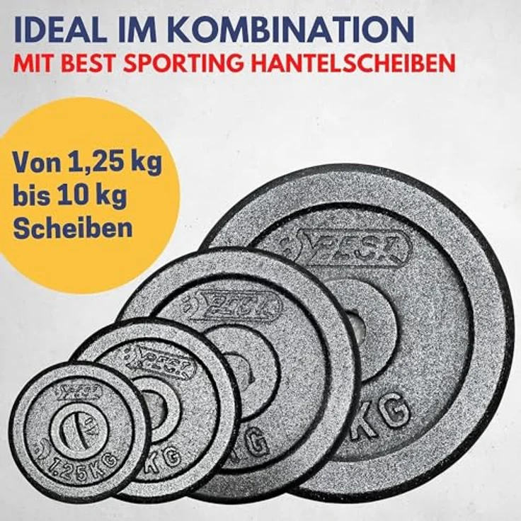 Hantelset Kurzhantel Best Sporting Hanteln 10 kg aus Gusseisen mit Stellringen - Hantel verstellbar für Männer und Frauen - Für Dein Workout und Fitnesstraining Zuhause - Adjustable Dumbbell Set – Bild 5