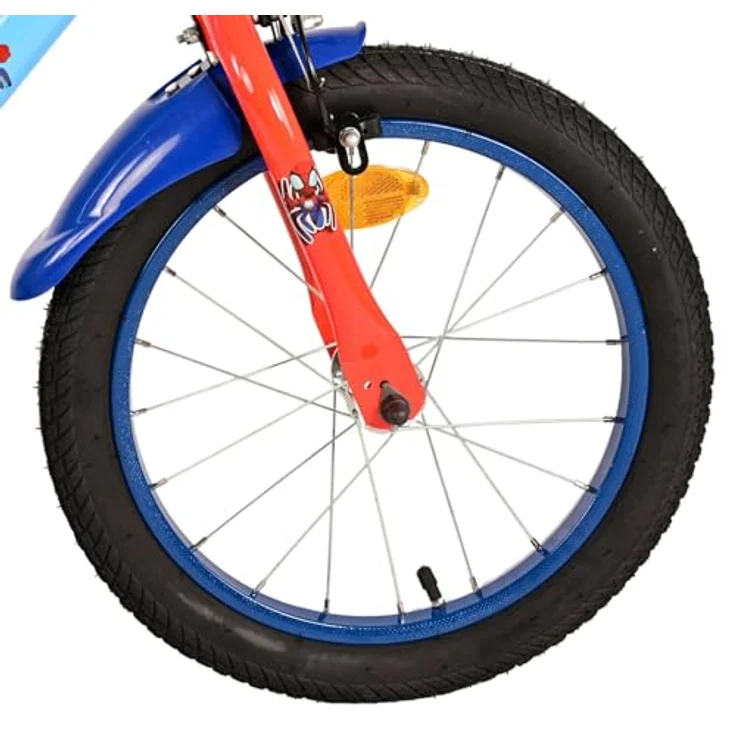 Volare Kinderfahrrad 16 Zoll Kinderfahrrad Rad Marvel Spidey Amazing Friends 21786-SACB, 1 Gang, Rücktritt, Stützräder, Schutzbleche, Kettenschutz, blau – Bild 3