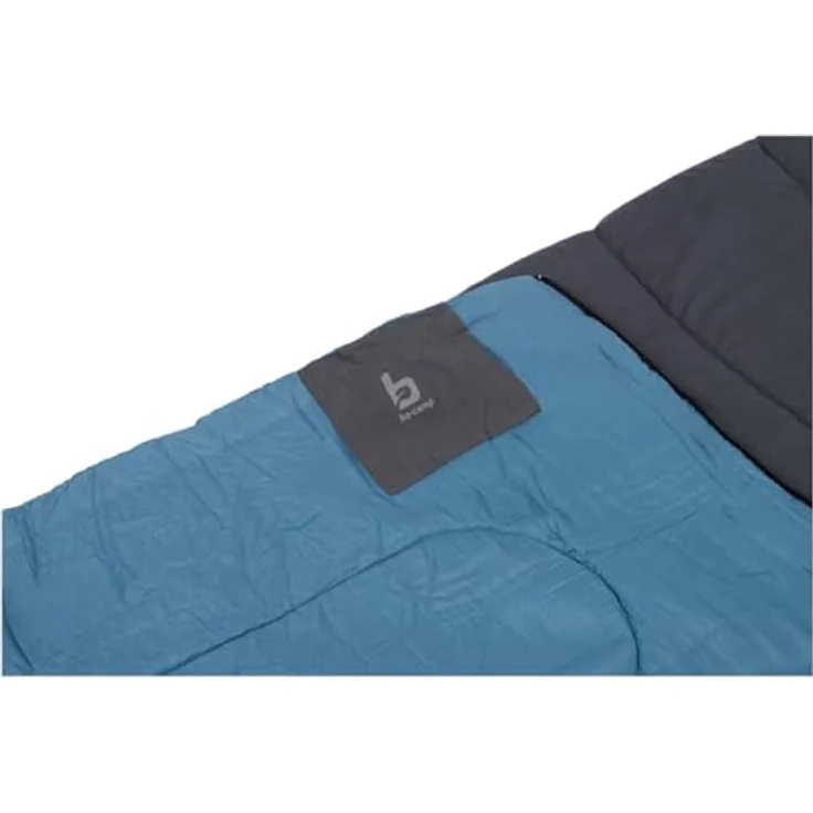 Bo-Camp Schlafsack Graphit-L, 200x80 cm, grau/blau, komfortabel ab 12 Grad, gute Isolierung mit 3D Hohlfaserfüllung – Bild 3