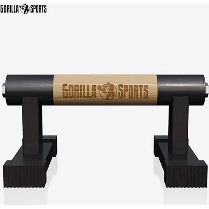 GORILLA SPORTS® Liegestützgriffe - 2er Set, aus Holz und Stahl, rutschfest bis 300kg, inkl. Tragetasche - Calisthenics Equipment, Parallettes, Handstand Griffe, Push Up Bars, Liegestütze Barren – Bild 2