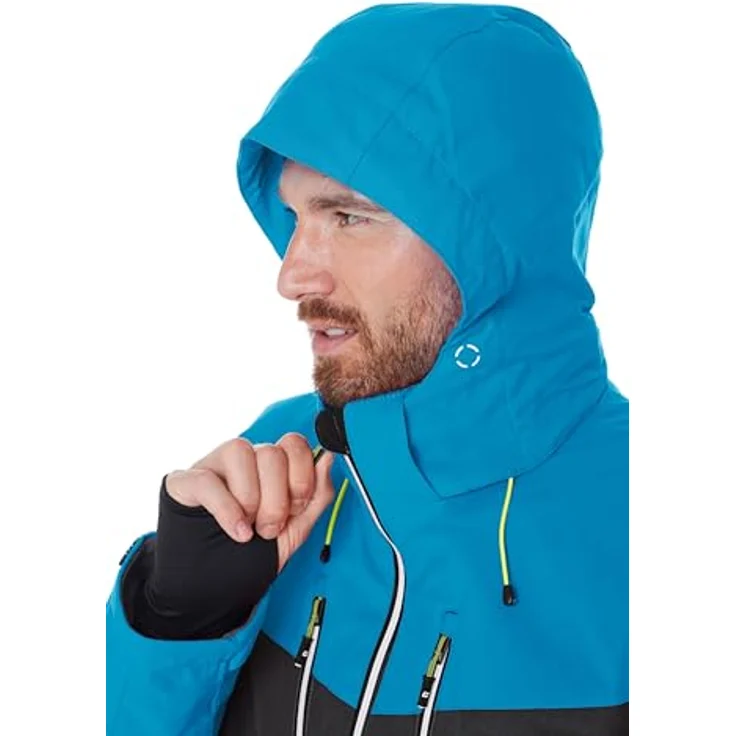 KILLTEC KSW 45 MN SKI JCKT, atmungsaktive und wasserdichte Skijacke mit 10.000 mm Wassersäule, Colourblock Design, schwarz blau, XXL – Bild 3
