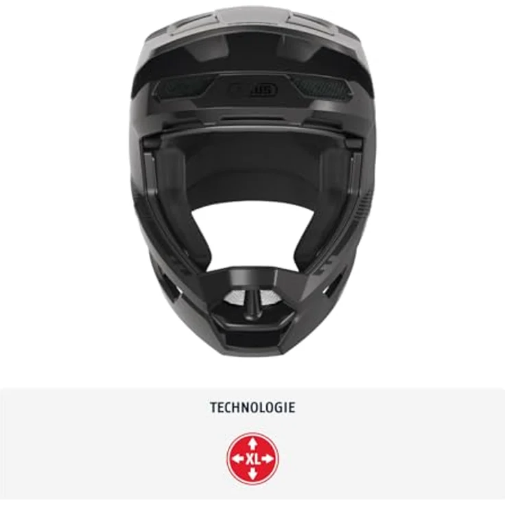 ABUS Downhill Helm HiDrop – MTB Fullface Helm mit ABS-Außenschale für Downhill, Enduro und Bikepark – Schwarz, Größe XL – Bild 2