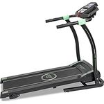 Cecotec RunnerFit Sprint Treadmill, Heart Rate Monitor and LED Screen, 12 Preset Programmes, Up to 14 km/h, Automatic Folding, Magnetic Security System, Unisex, Black/Green