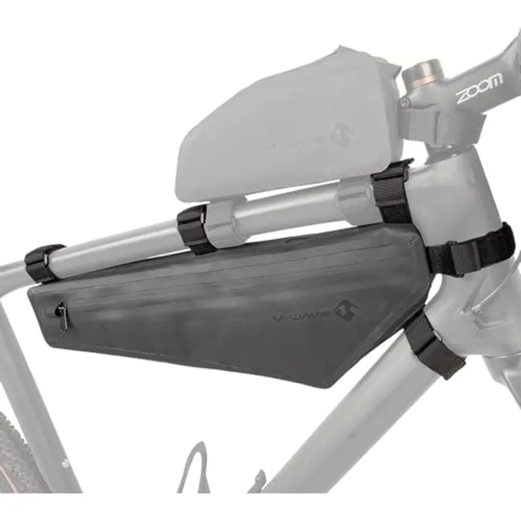 M-Wave Rough Ride II Triangle, 100% wasserdichte Rahmen-Dreieckstasche für Fahrräder, Schwarz