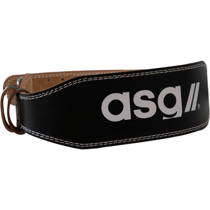 ASG Weightlifting Belt Leather M, Trainingsgürtel aus Wildleder mit Carbonfaser-Unterstützung und doppelter Rollenschnalle