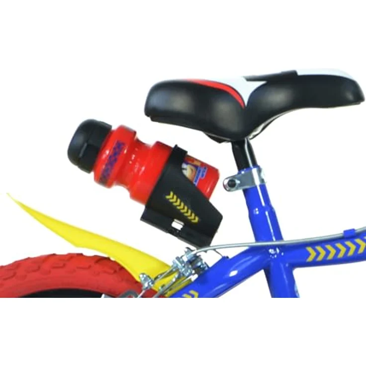 Dino Kinderfahrrad Sonic, 1 Gang, mit Stützrädern, Trinkflasche und Frontschild, blau – Bild 7