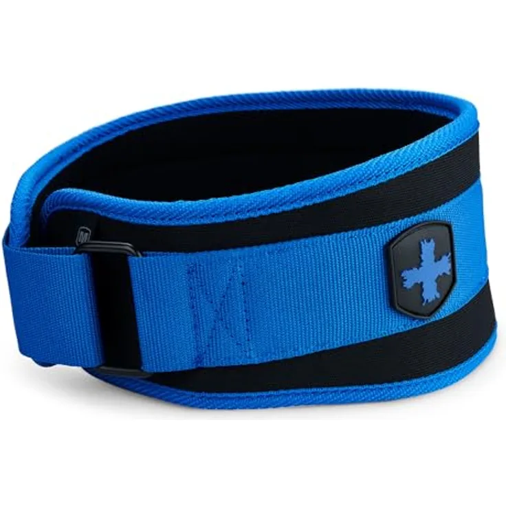Harbinger Gewichthebergürtel aus Nylon mit flexiblem ultraleichtem Schaumstoffkern, Kraftausrüstung, blau, 11,4 cm, Größe S
