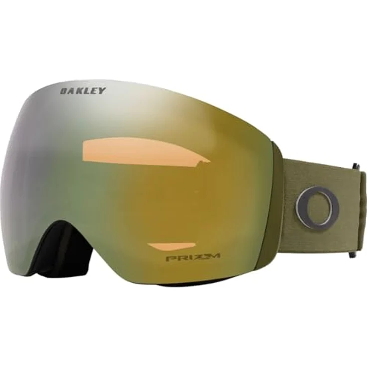Oakley Flight Deck, Goldene Schneebrille mit dunkler Bürste, rahmenloser O-Rahmen und Ridgelock Objektivwechselsystem – Bild 1