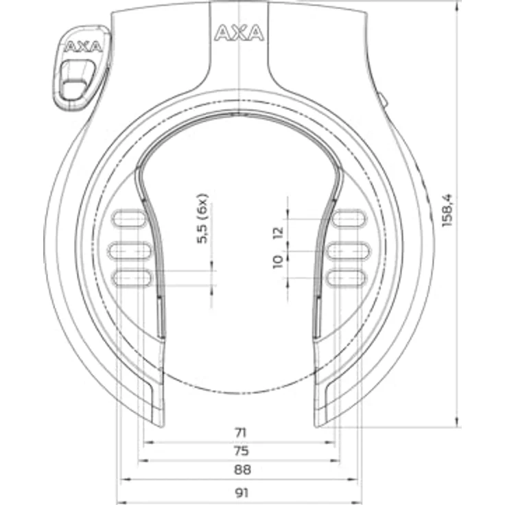 AXA Victory, Veloschloss, Sicherheitsstufe 14, ergonomisches Design, mit integriertem Ring, inklusive flexiblen Befestigungsset, 5.80 cm – Bild 6
