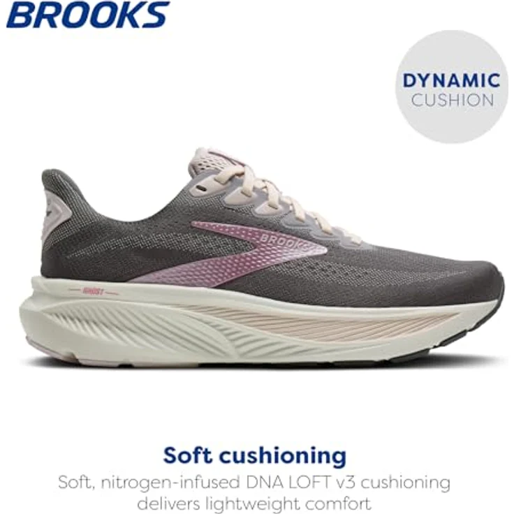 Brooks Ghost 17, Laufschuhe mit dynamischer Dämpfung, Ebony/Diva Pink/White, Größe 42.5 – Bild 2