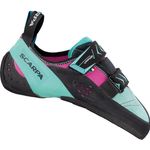 Scarpa Vapor V, Damen Kletterschuhe mit Klettverschluss und abriebfester Gummisohle, Größe 37, Türkis