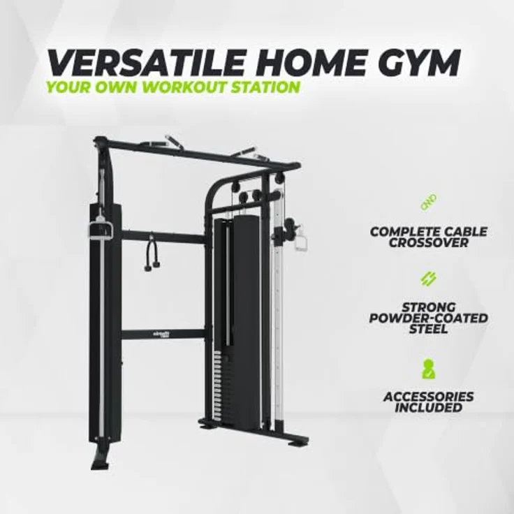 VirtuFit CC100 Kabelzug-Crossover, Funktionstrainer mit 2 x 75 kg Gewichtsstapeln und 11 verstellbaren Höhen, robuste Stahlkonstruktion – Bild 4