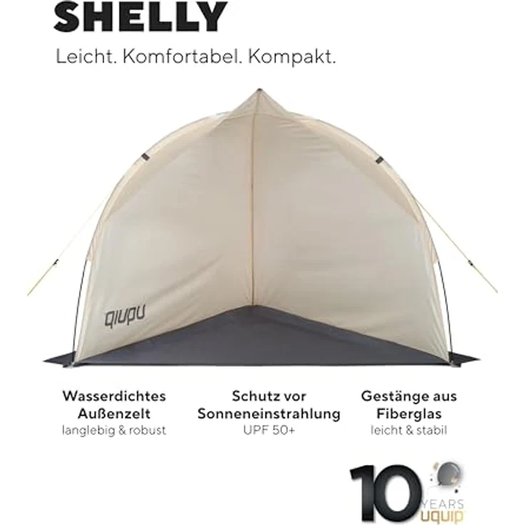 Uquip Shelly, leichtes Strandzelt mit Sonnenschutzfaktor 50+, stabil bei Wind, 0.90 kg – Bild 2