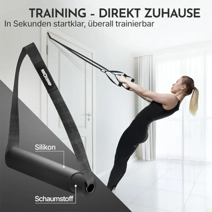 NEOLYMP Schlingentrainer mit Türanker & Befestigungsgurt, verstellbar für funktionelles Ganzkörpertraining, inklusive Resistance Bands Set, kompakt für Zuhause und Outdoor, schweißresistent und langlebig – Bild 4