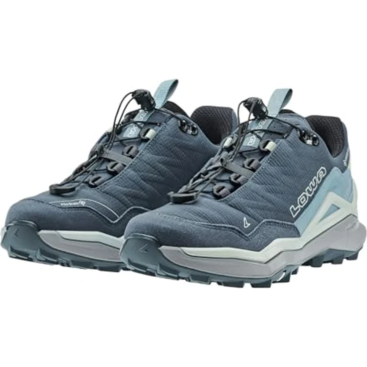 LOWA MADDOX PRO GTX LO SL Ws, Wanderschuhe mit GORE-TEX, schnellem Schnellschnürsystem, rauchblau/blau, Größe 39 – Bild 5