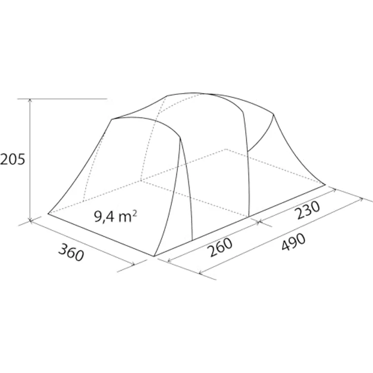 Brunner Tunnelzelt, 5-Personen Familienzelt mit 18 kg Gewicht und eingenähter Bodenwanne aus robustem PE-Material – Bild 3