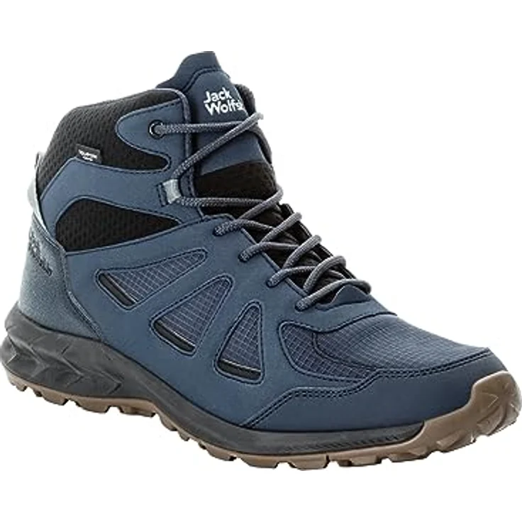 Jack Wolfskin Woodland 2 Texapore Mid M, Herren Wanderschuhe mit Texapore Membran, wasser- und winddicht, Blau, Größe 45 – Bild 10