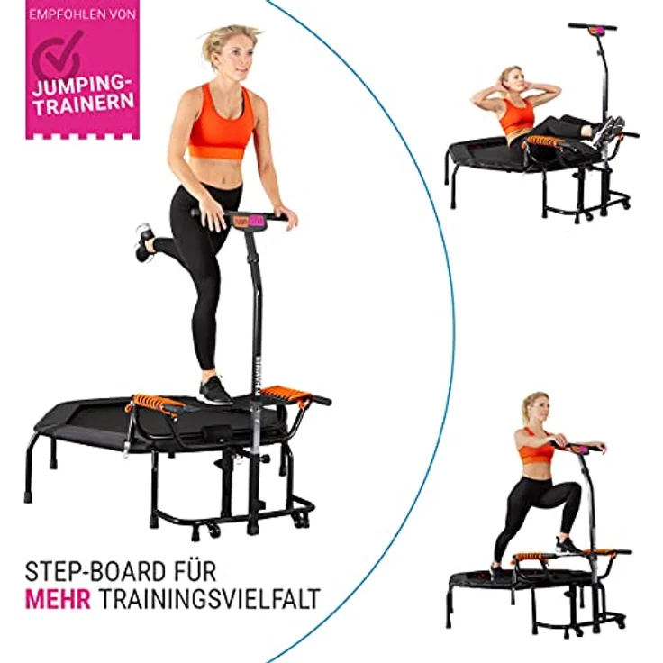 HAMMER Fitness-Trampolin Hammer 2022/23 JumpStep Professional, 2in1 Trampolin für intensives Po- und Beintraining, inkl. Trainingsvideos – Bild 2