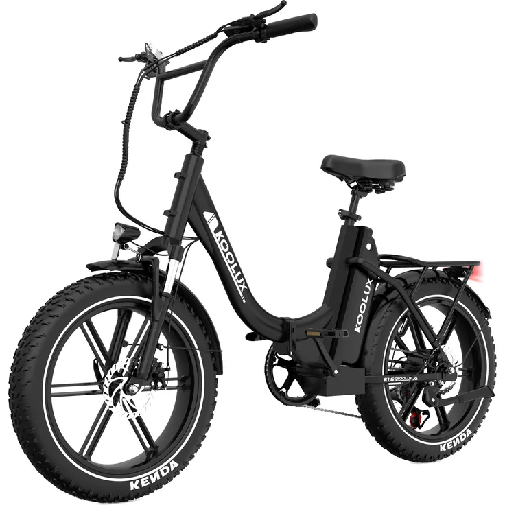 RCB KOOLUX E-Bike 20*4 zoll E-fahrrad 48V15.6AH Elektrofahrrad klapprad Bis zu 120km Shimano 7-Gang Pedelec Cityrad, Aluminiumlegierung, schwarz