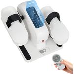 SPORTNOW Mini Ellipsentrainer, elektrischer Untertisch Crosstrainer mit 12 Geschwindigkeiten, 7 Widerstandsstufen, Fernbedienung und LED-Display, Weiß/Schwarz