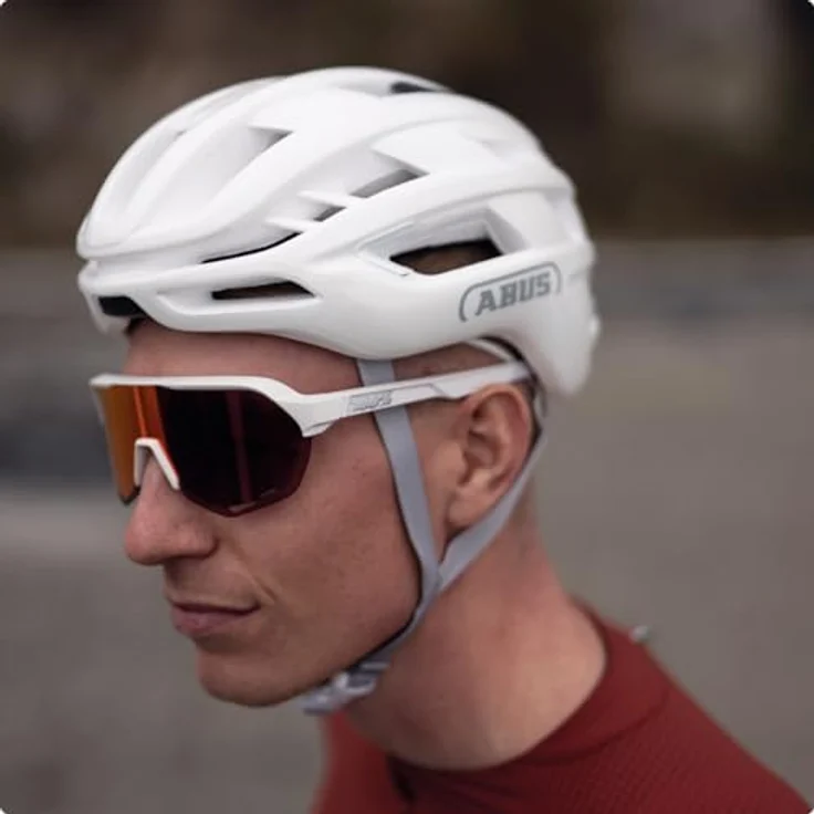 ABUS AirBreaker 2.0 Rennradhelm, leichter Fahrradhelm mit optimaler Belüftung, Aerodynamik, Sicherheit und Komfort, weiß, Größe L (57-61 cm) – Bild 5