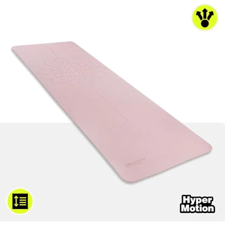 HyperMotion Yogamatte Lotus, rutschfestes TPE mit 6mm Stärke, 183x61 cm, rosa, inkl. Tragegurt – Bild 12