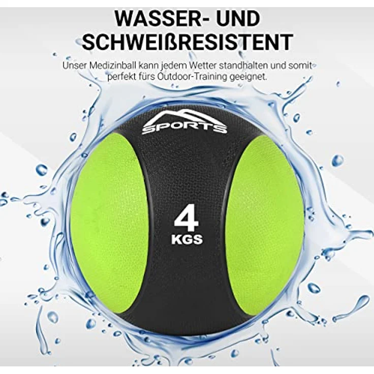 MSPORTS Medizinball 4 kg – Professionelle Studio-Qualität inkl. Übungsposter Gymnastikbälle – Bild 5