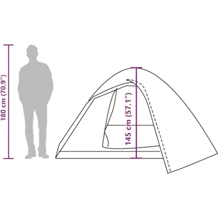 vidaXL Kuppelzelt 4 Personen, Camouflage, wasserdichtes Outdoor Zelt mit Belüftung und E-Anschluss – Bild 4