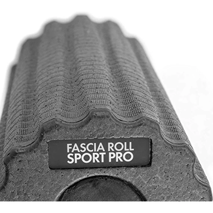 Faszienrolle SPORT PRO, schwarz, mit tiefen Rillen für intensive Faszienmassage, 30 cm Länge, Ø 15 cm, Faszien Massage Rolle – Bild 2