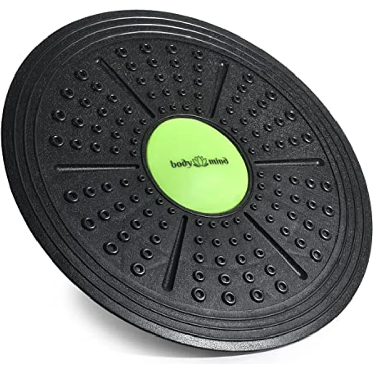 Body & Mind® Balance-Board Deluxe Wackelbrett für Physio-Therapie-Kreisel-Training; Trainiert Gleichgewicht & Koordination mit kostenlosem E-BOOK (Studio Board Deluxe Schwarz) – Bild 2
