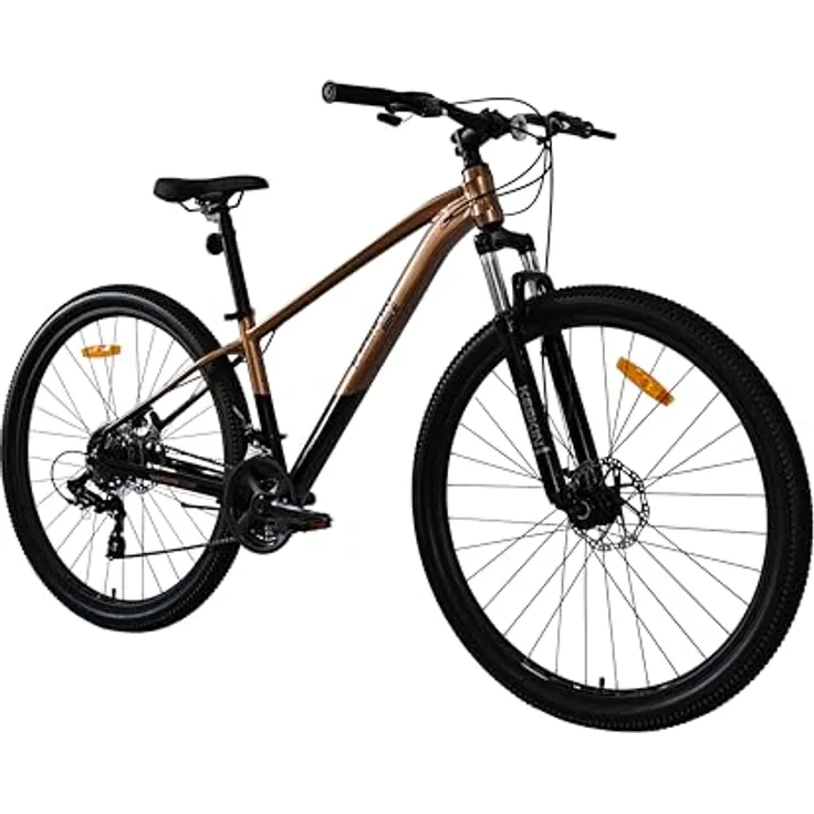 Keskin Bikes HT MTB1, 29" Hardtail-Mountainbike mit Aluminiumrahmen, SM21-Speed und mechanischen Scheibenbremsen, Bronze Schwarz