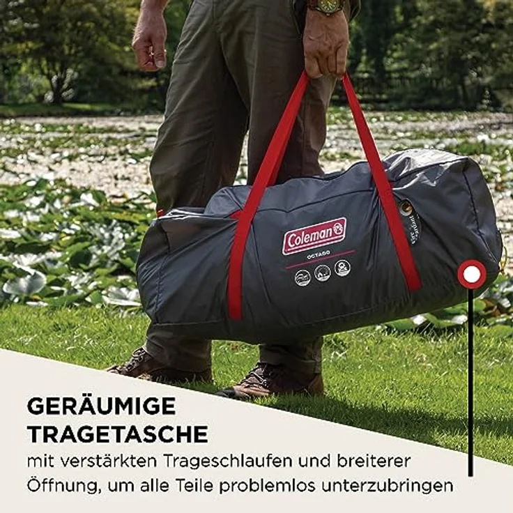 Coleman Unisex, 3 Personen Festivalzelt, Kuppelzelt, 3 Mann Campingzelt wasserdicht mit eingenähter Bodenplane, Blau – Bild 4