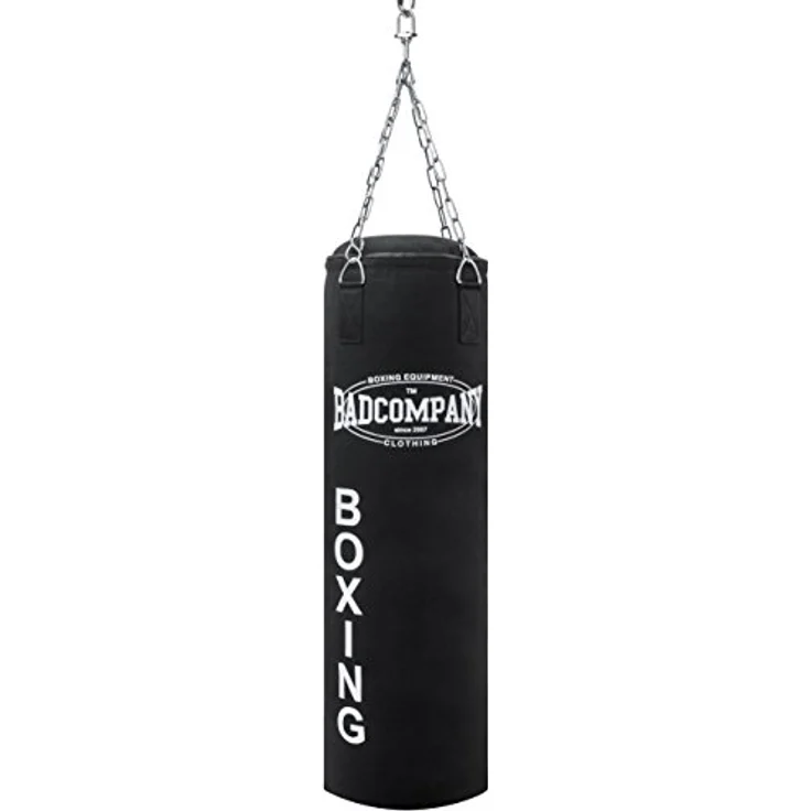 Bad Company Boxsack 100 x 30 cm, gefüllt, inkl. Vierpunkt Stahlkette, reißfestes Canvas für Boxtraining – Bild 2
