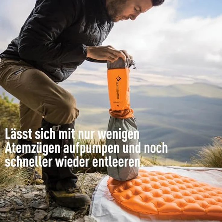 Sea to Summit Ultralight Insulated Air Isomatte Large - Thermolite Ultraleichte Schlafmatte - 2,5 Jahreszeiten - Orange - 595g – Bild 4