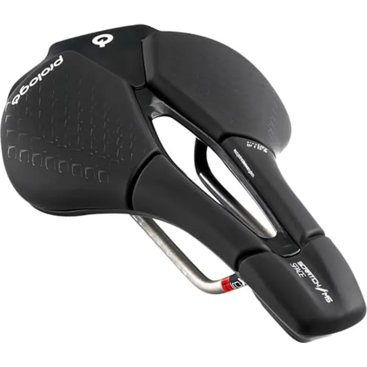 Prologo Scratch M5 PAS Tirox Fahrradsattel, schwarz, 250 x 147 mm, ergonomisches T-Form-Design, MSS Multi Section System, leichter Carbon-Sattel mit Druckentlastung