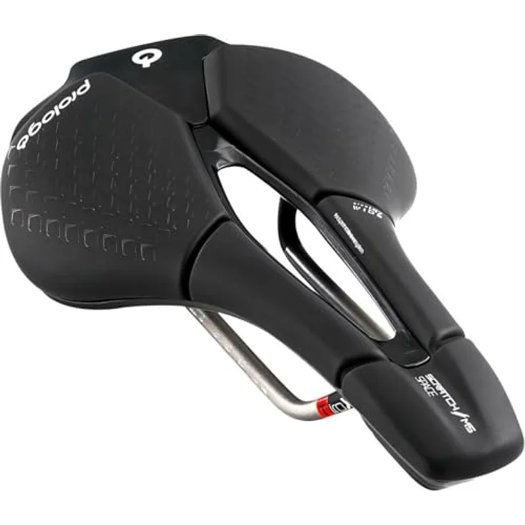 Prologo Scratch M5 PAS Tirox Fahrradsattel, schwarz, 250 x 147 mm, ergonomisches T-Form-Design, MSS Multi Section System, leichter Carbon-Sattel mit Druckentlastung – Bild 1