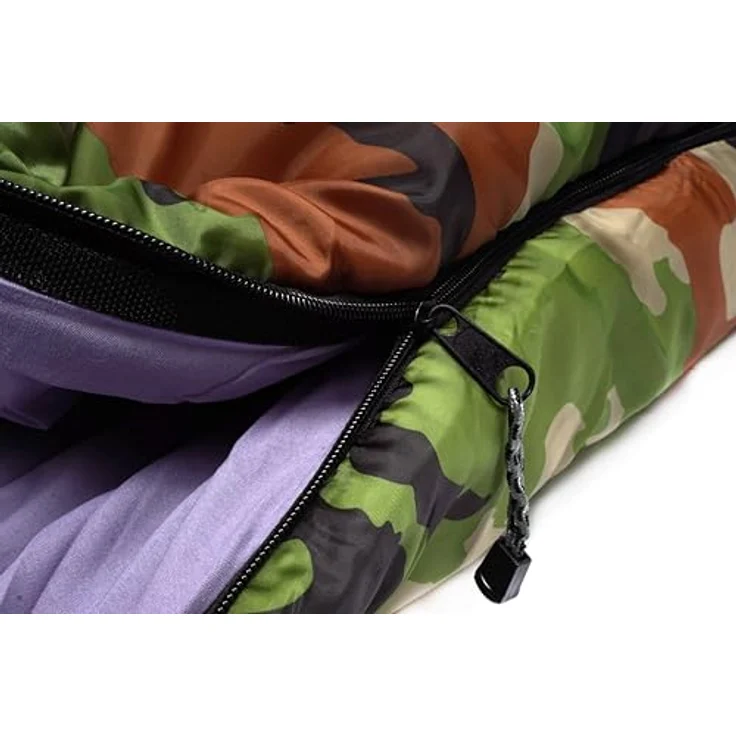 EXPLORER Ranger Schlafsack Mumienschlafsack 3-4 Jahreszeiten -18°C +3°C, 350GSM, Camouflage, 230x80x55cm, leicht und kompakt, ideal für Outdoor, Camping und Trekking – Bild 3