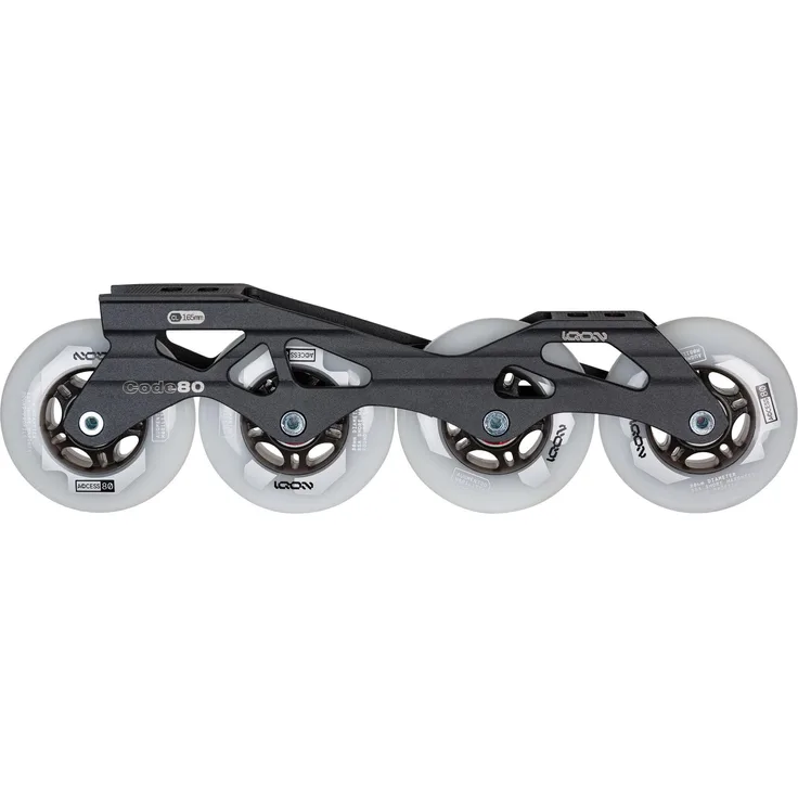 Iqon Code 80 Complete, Hochleistungs-Fahrgestell für Rollschuhe mit 80 mm Laufrädern, Stahlachsen und Wicked ABEC 9 Lagern, 243 mm Montagesystem